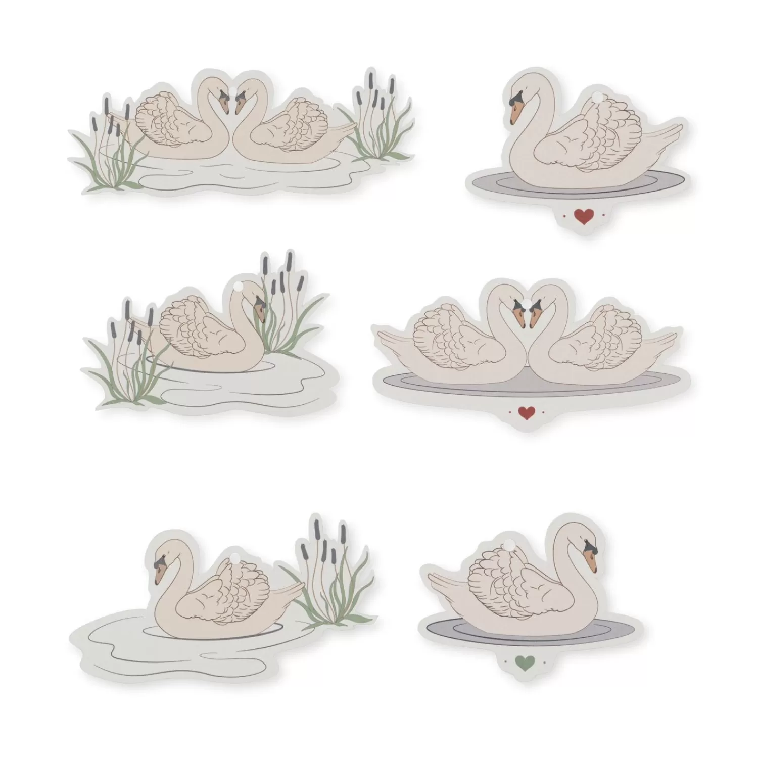 Konges Sløjd 12-Pak Til-Og-Fra-Kort, - Swan