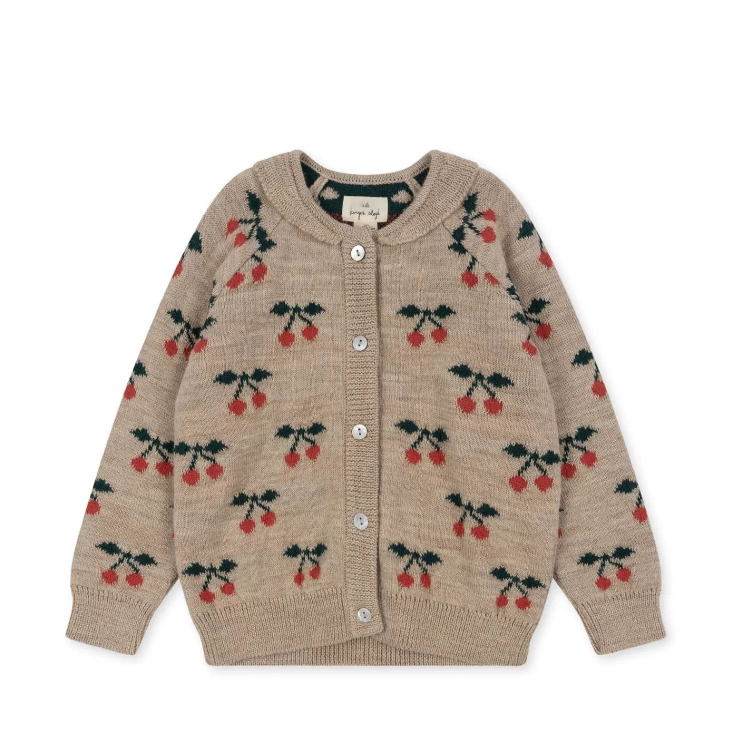 Born Konges Sløjd Belou Strikket Cardigan Med Kirsebaer - Cherry