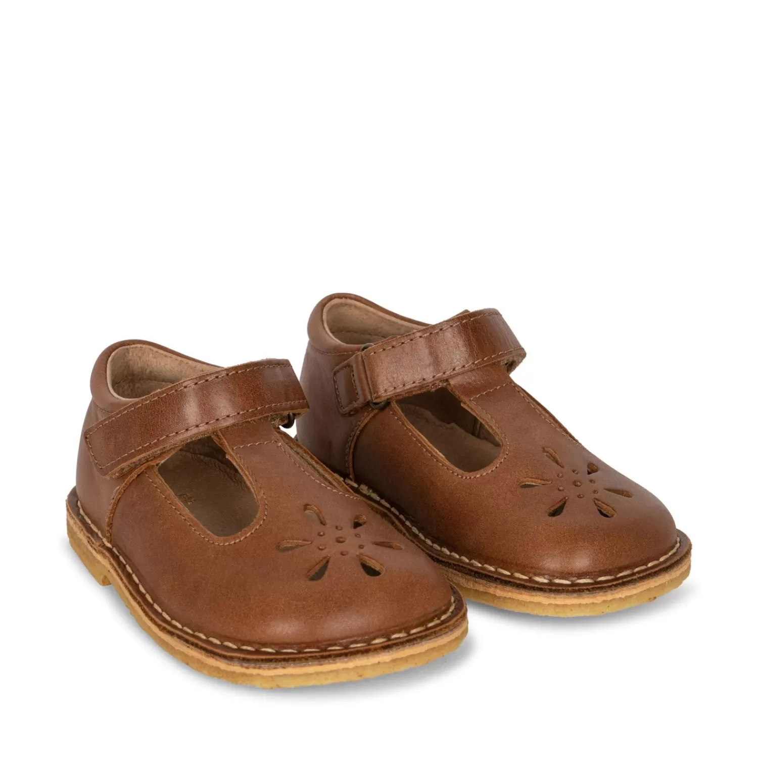 Born Konges Sløjd Chou Sandals Cutwork Leather - Cognac