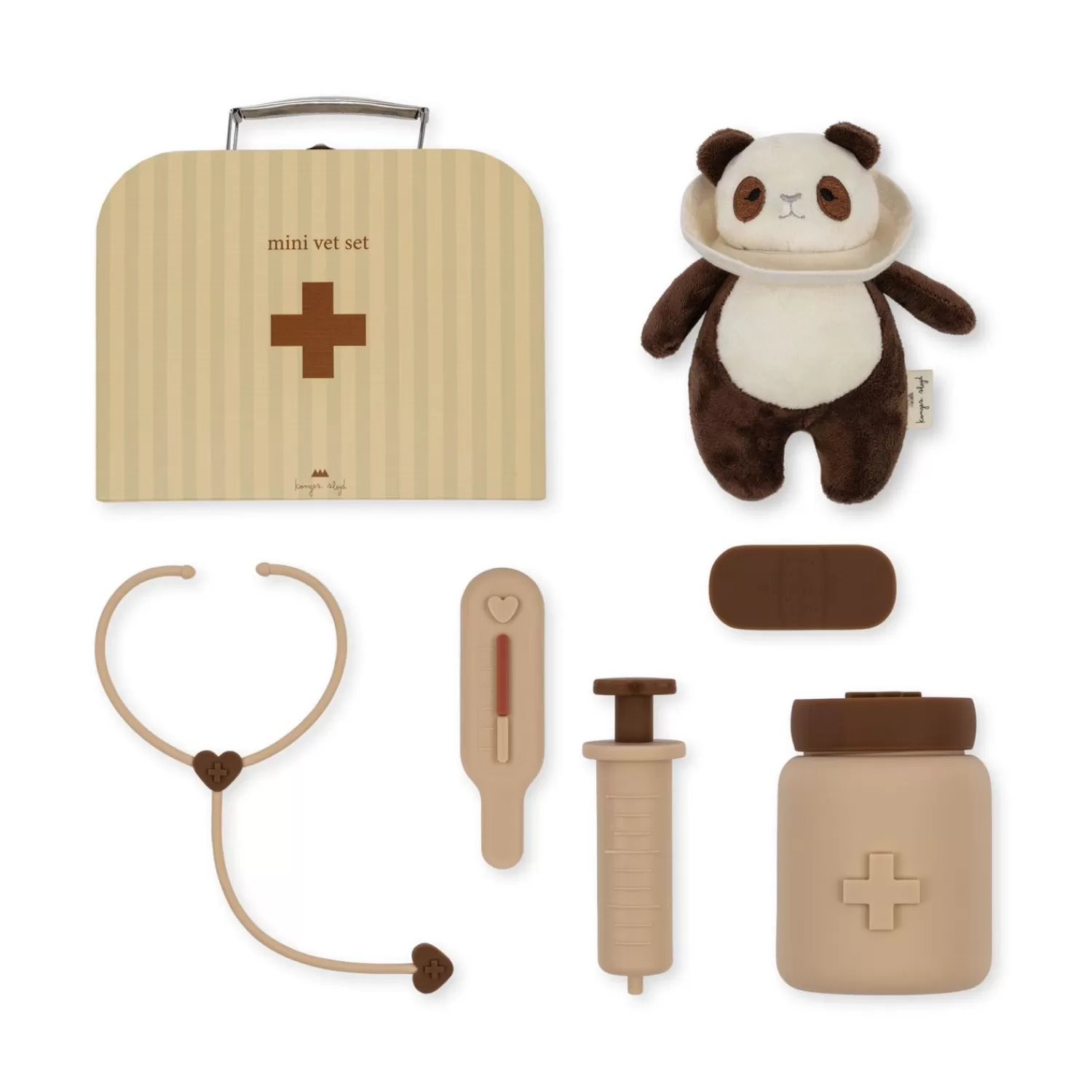Konges Sløjd Dyrlaegesaet I Silikone Panda - Beige