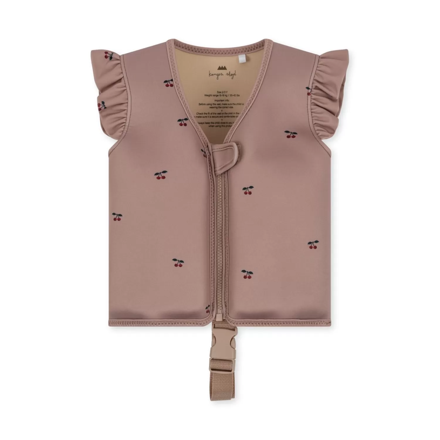 Born Konges Sløjd Flydevest I Neopren Med Flaeser - Cherry