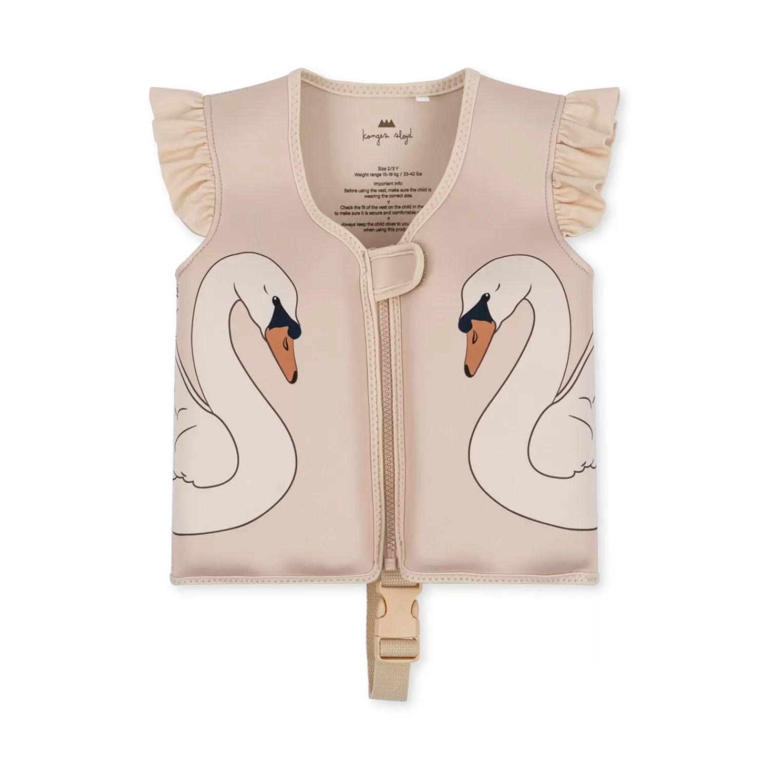 Born Konges Sløjd Flydevest I Neopren Med Flaeser - Swan