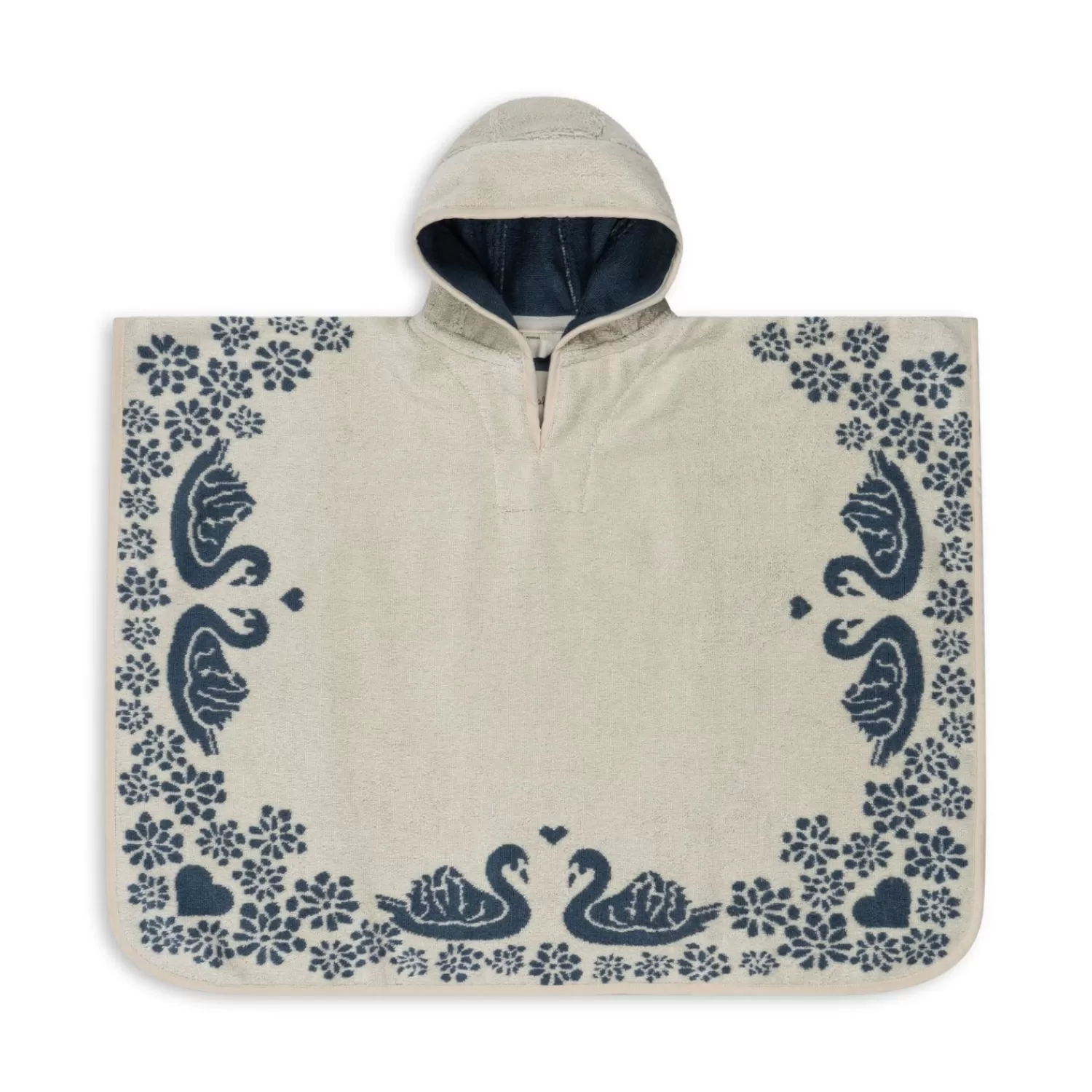 Konges Sløjd Frotteponcho Med Jacquardmonster - Swan