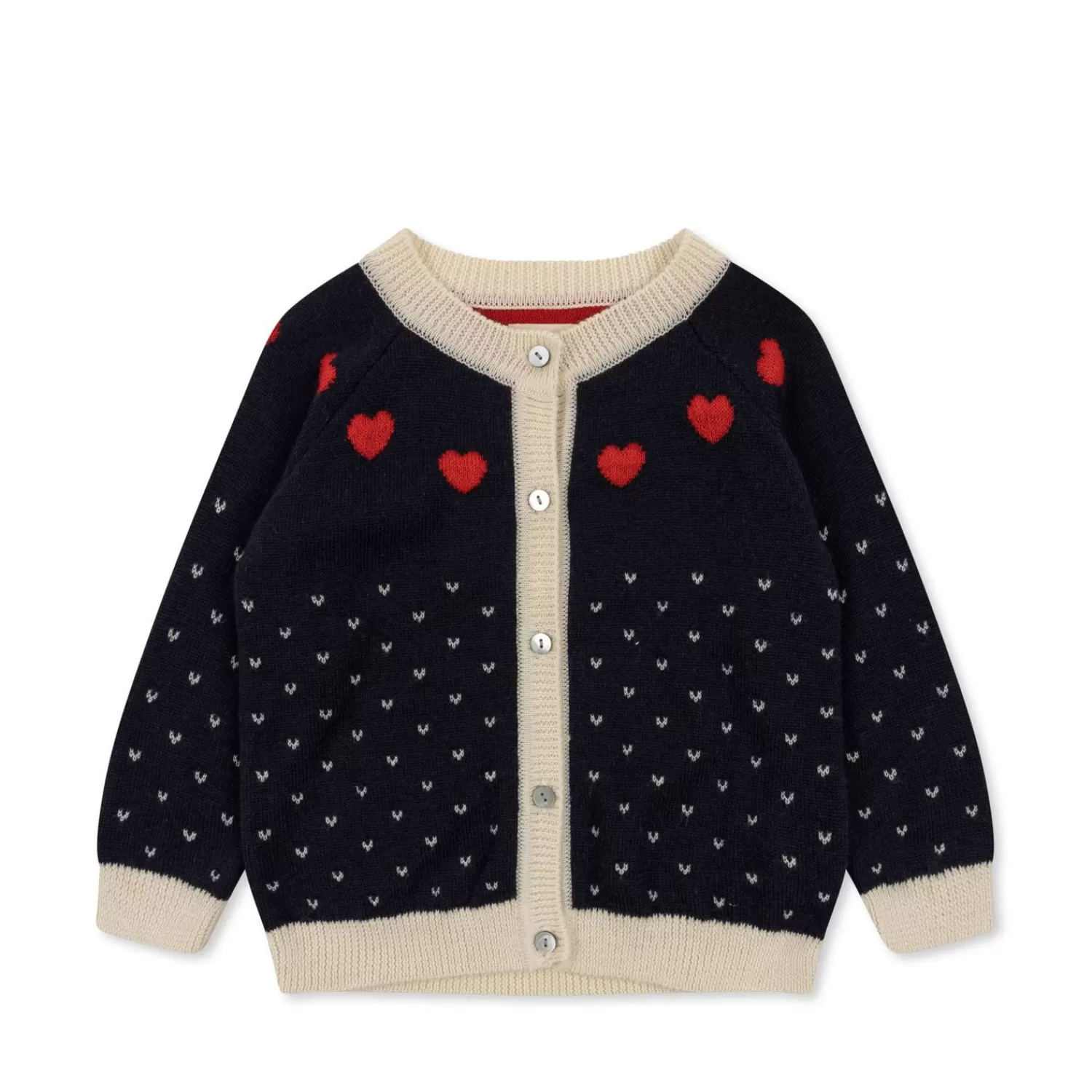 Born Konges Sløjd Heart Cardigan - Navy