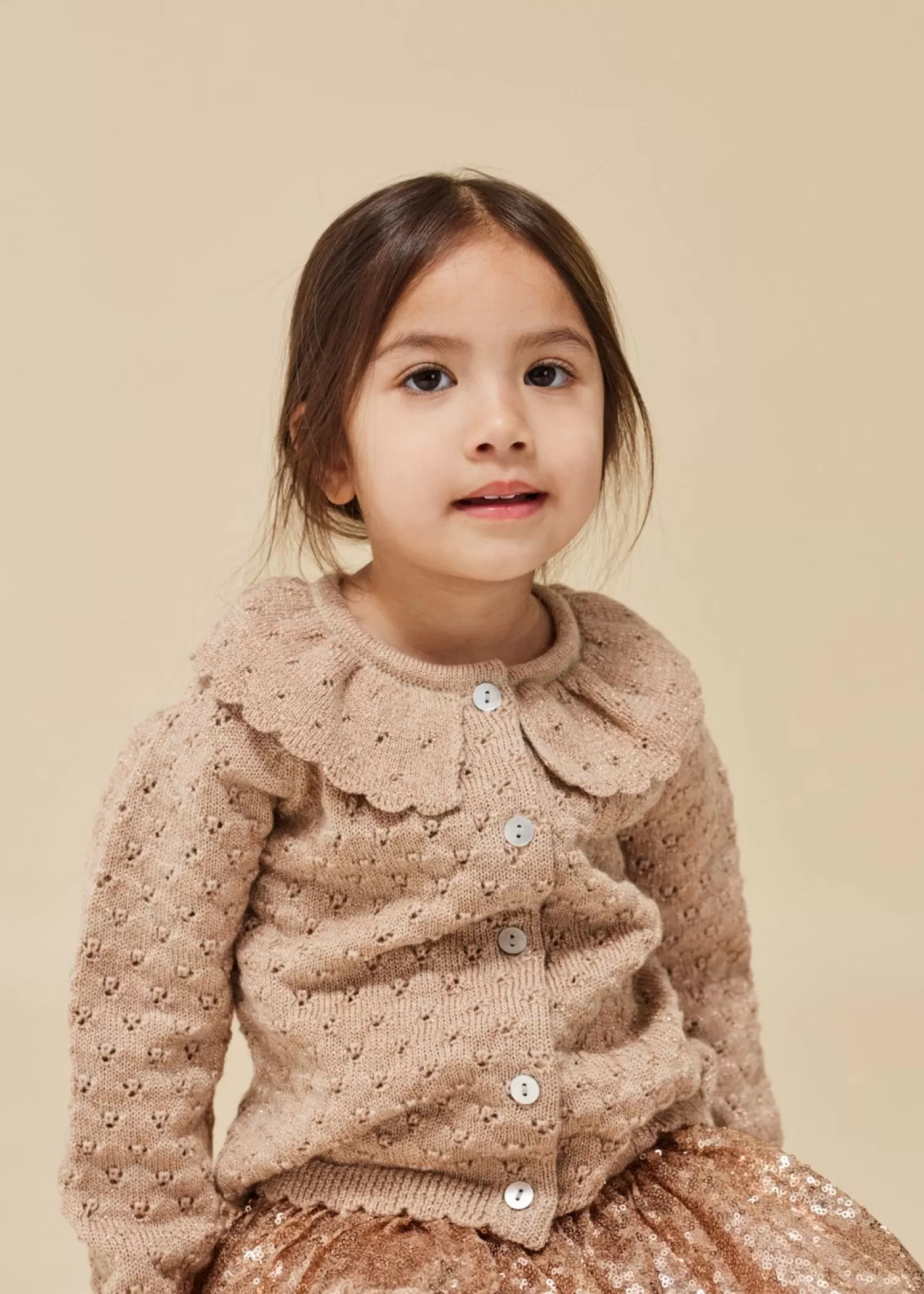 Born Konges Sløjd Holiday Strikket Cardigan - Creme