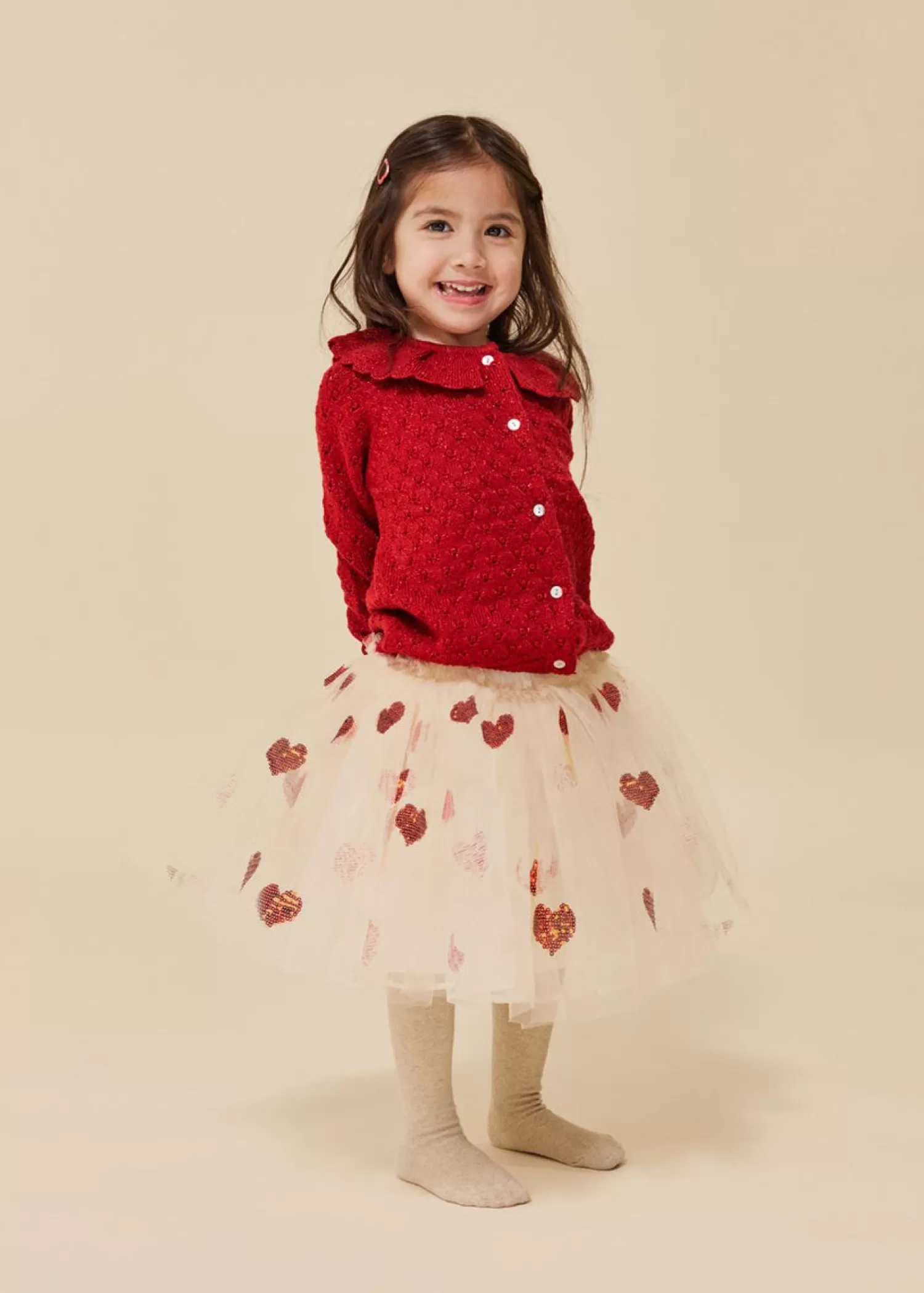 Born Konges Sløjd Holiday Strikket Cardigan - Savy Red