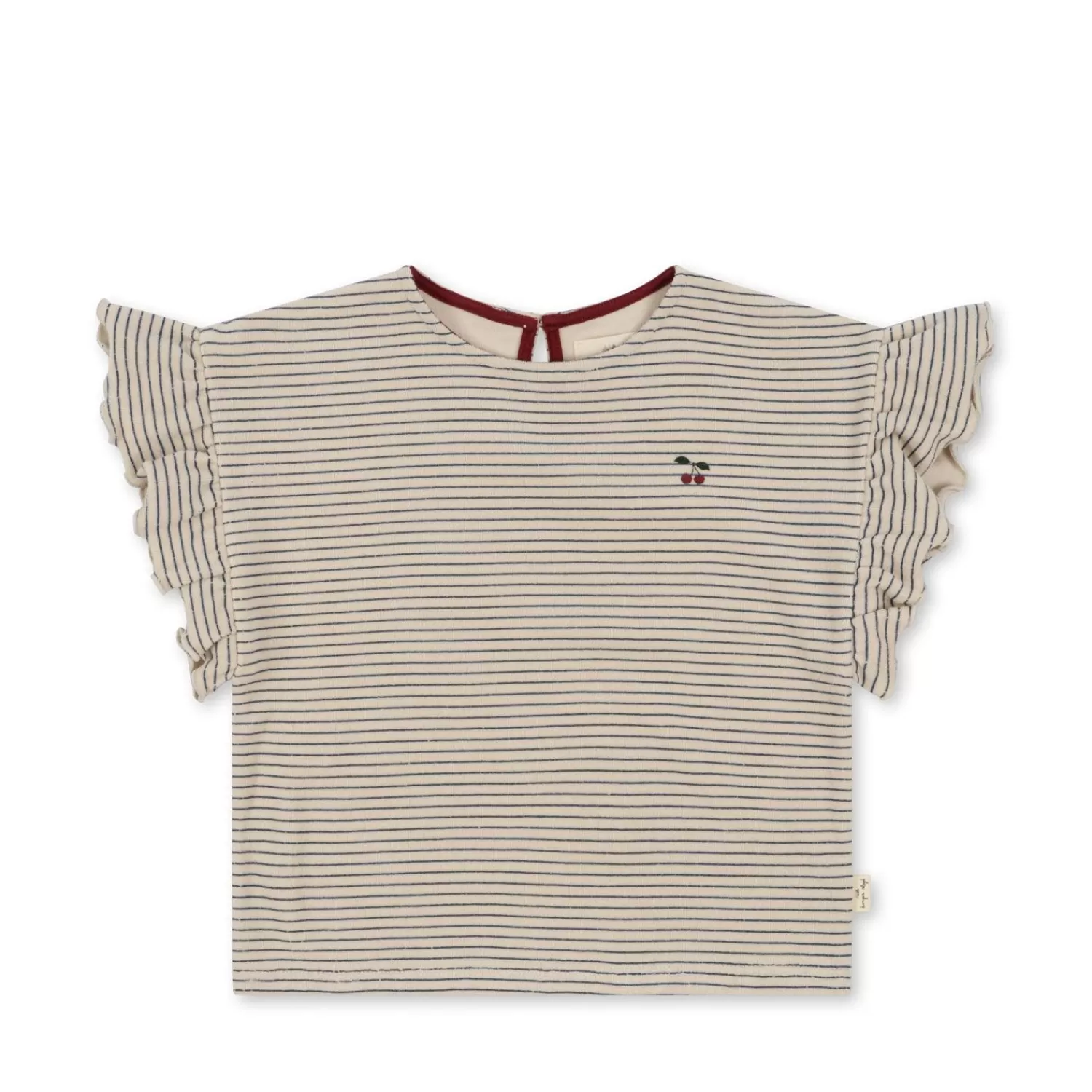 Born Konges Sløjd Itty T-Shirt Med Flaeser - Stripe Bluie