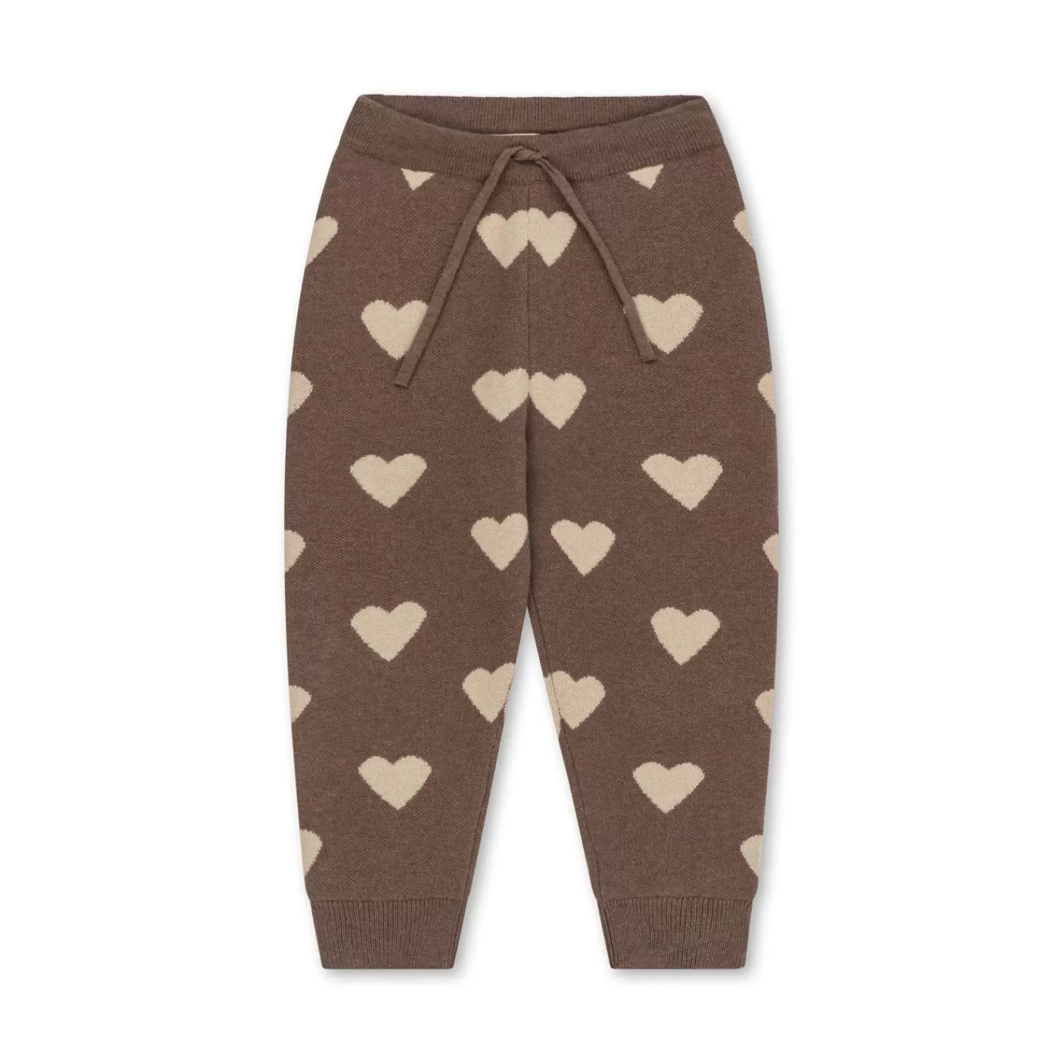 Born Konges Sløjd Lapis Jacquard Strik Bukser - Bunny Brown Melange