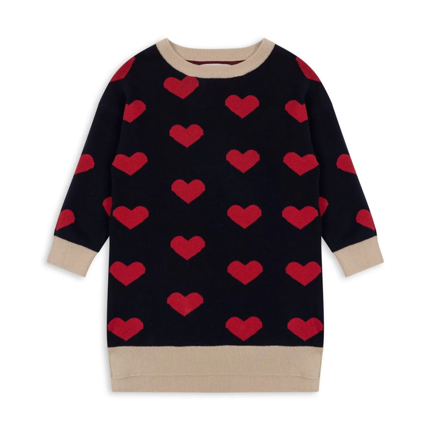 Born Konges Sløjd Lapis Strikkjole - Navy Heart