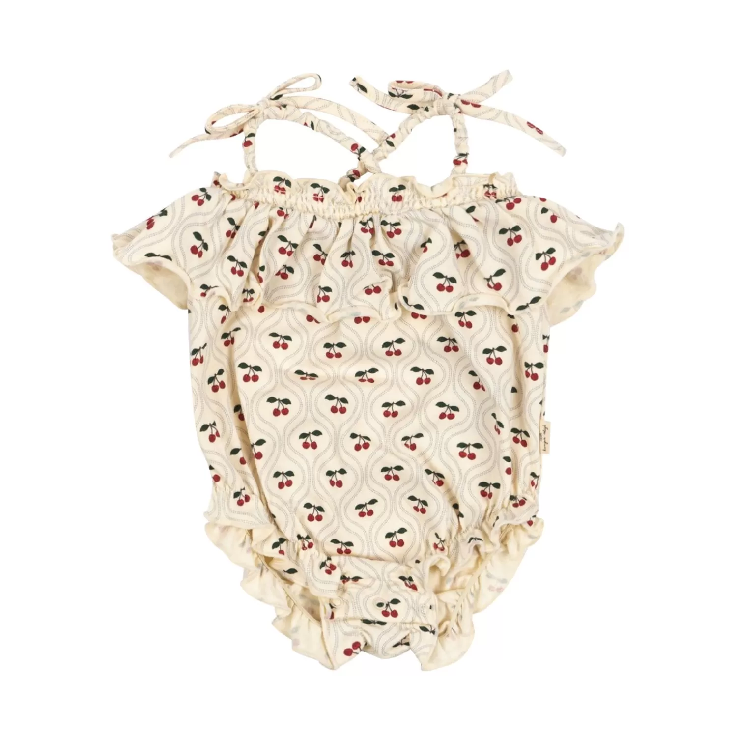 Born Konges Sløjd Lin Romper - Cherry Motif