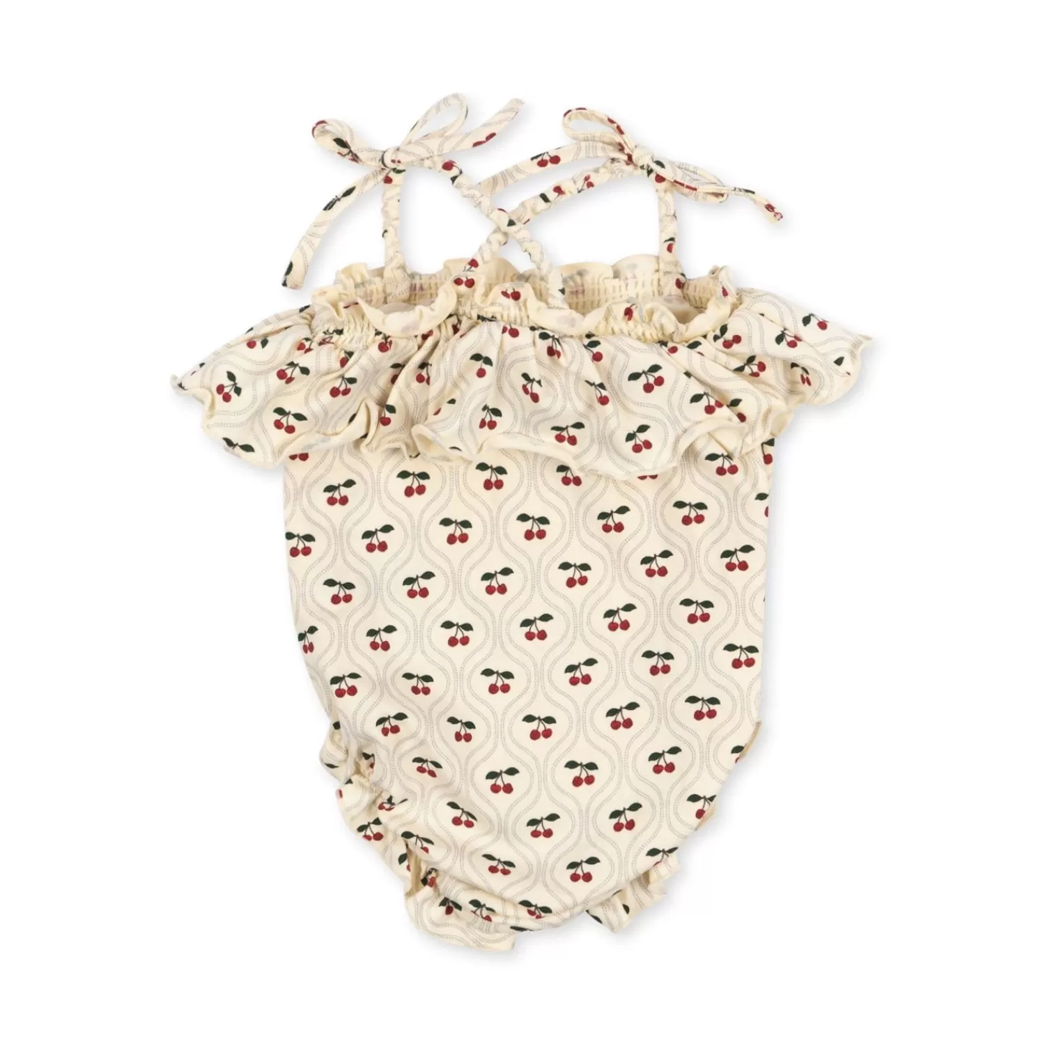 Born Konges Sløjd Lin Romper - Cherry Motif