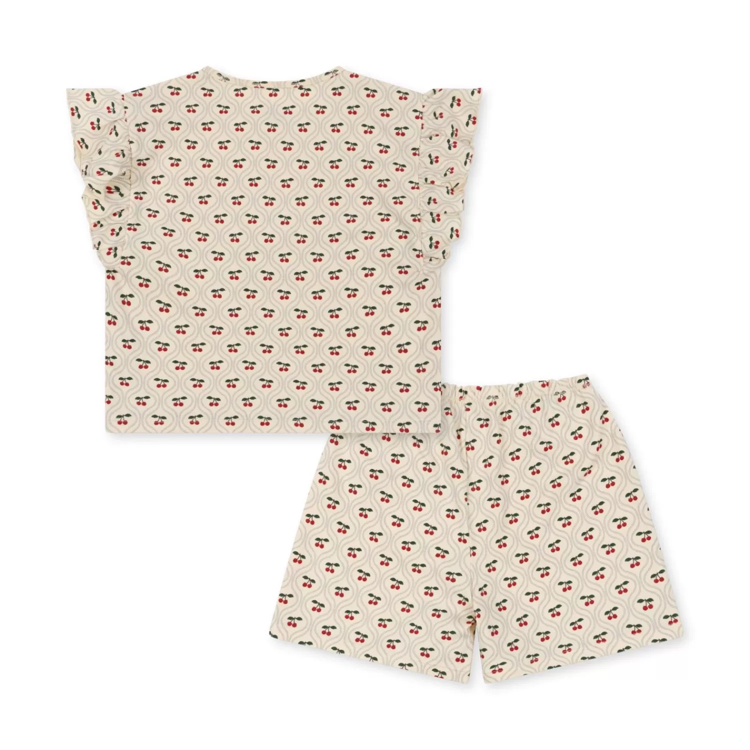 Born Konges Sløjd Lin Saet Med Flaeser - Cherry Motif