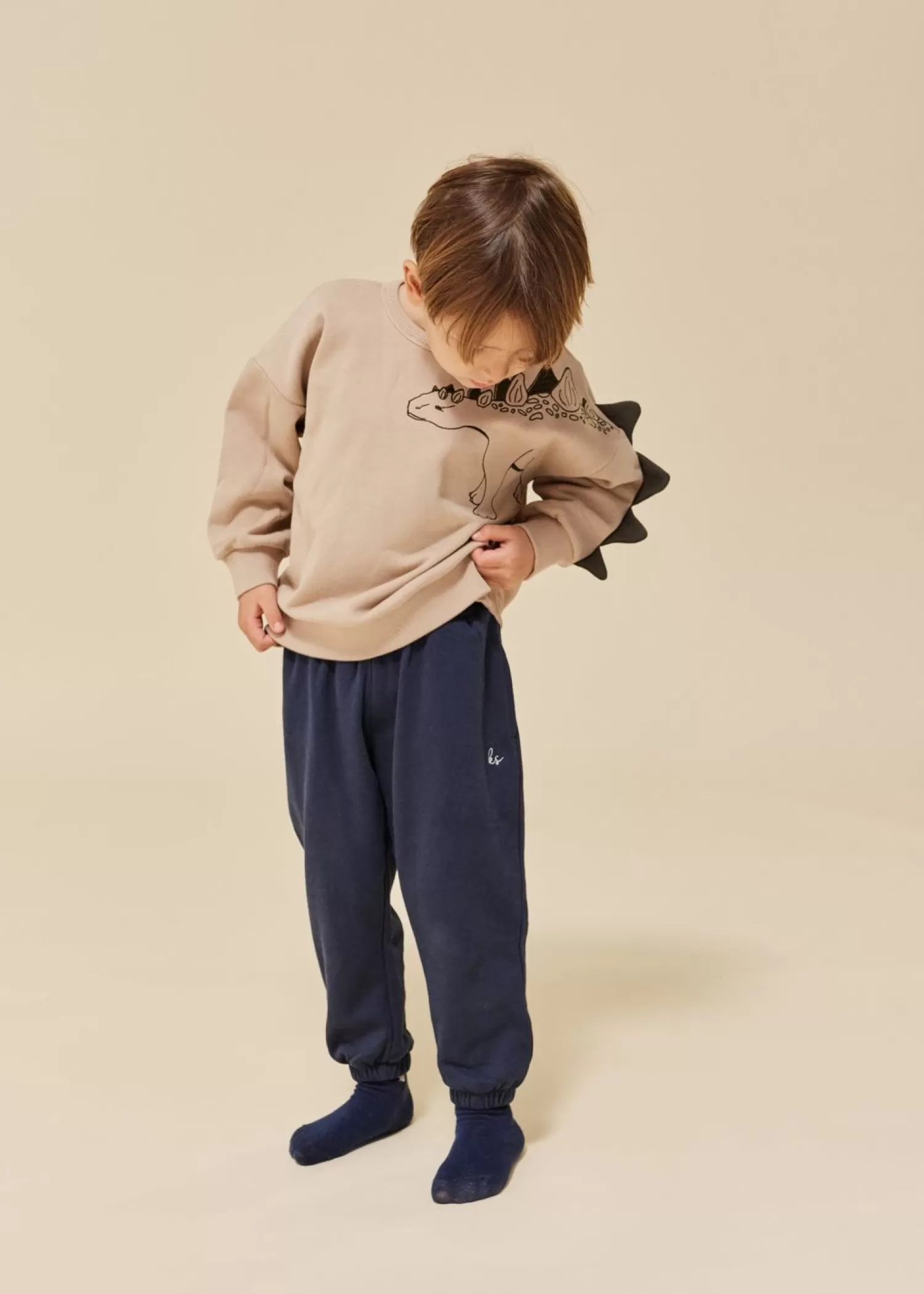 Born Konges Sløjd Lou Dinosaurpigge - Oxford Tan