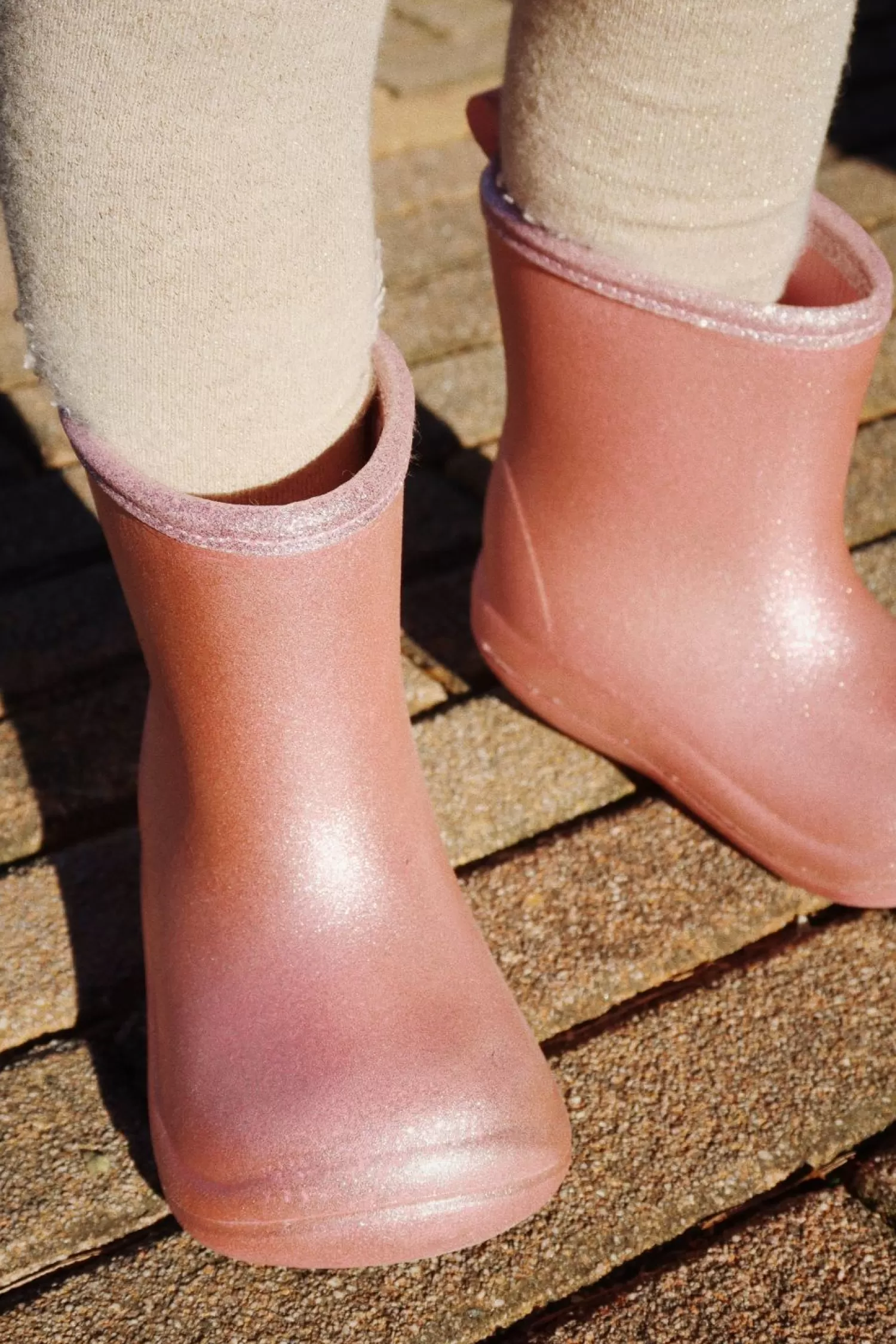 Born Konges Sløjd Luc Lightweight Glitter Rain Boots - Glitter Rose