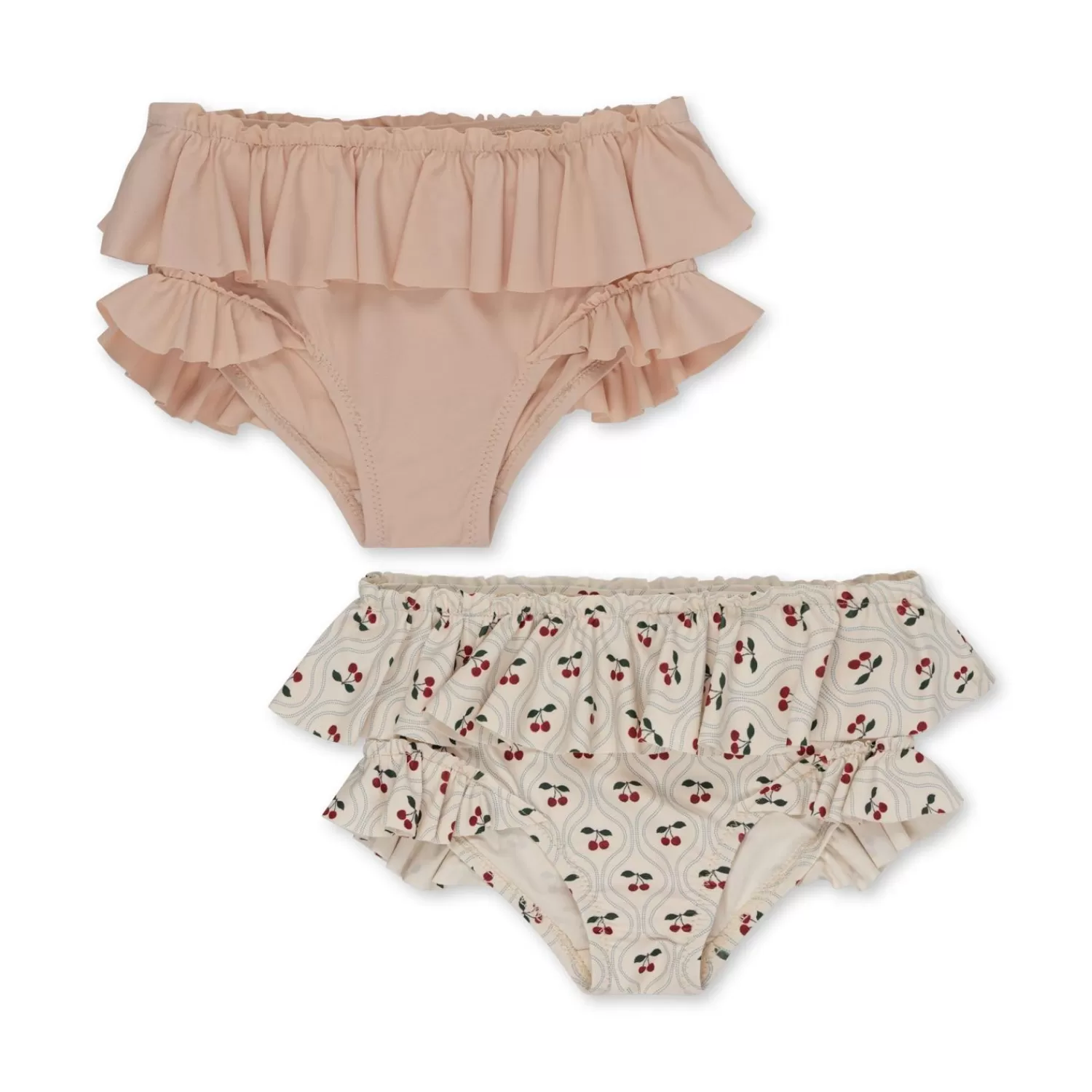 Born Konges Sløjd Manuca 2-Pak Bikinibukser Med Flaeser - Cherry Motif