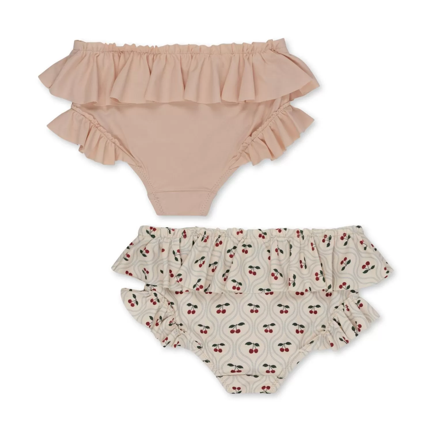 Born Konges Sløjd Manuca 2-Pak Bikinibukser Med Flaeser - Cherry Motif