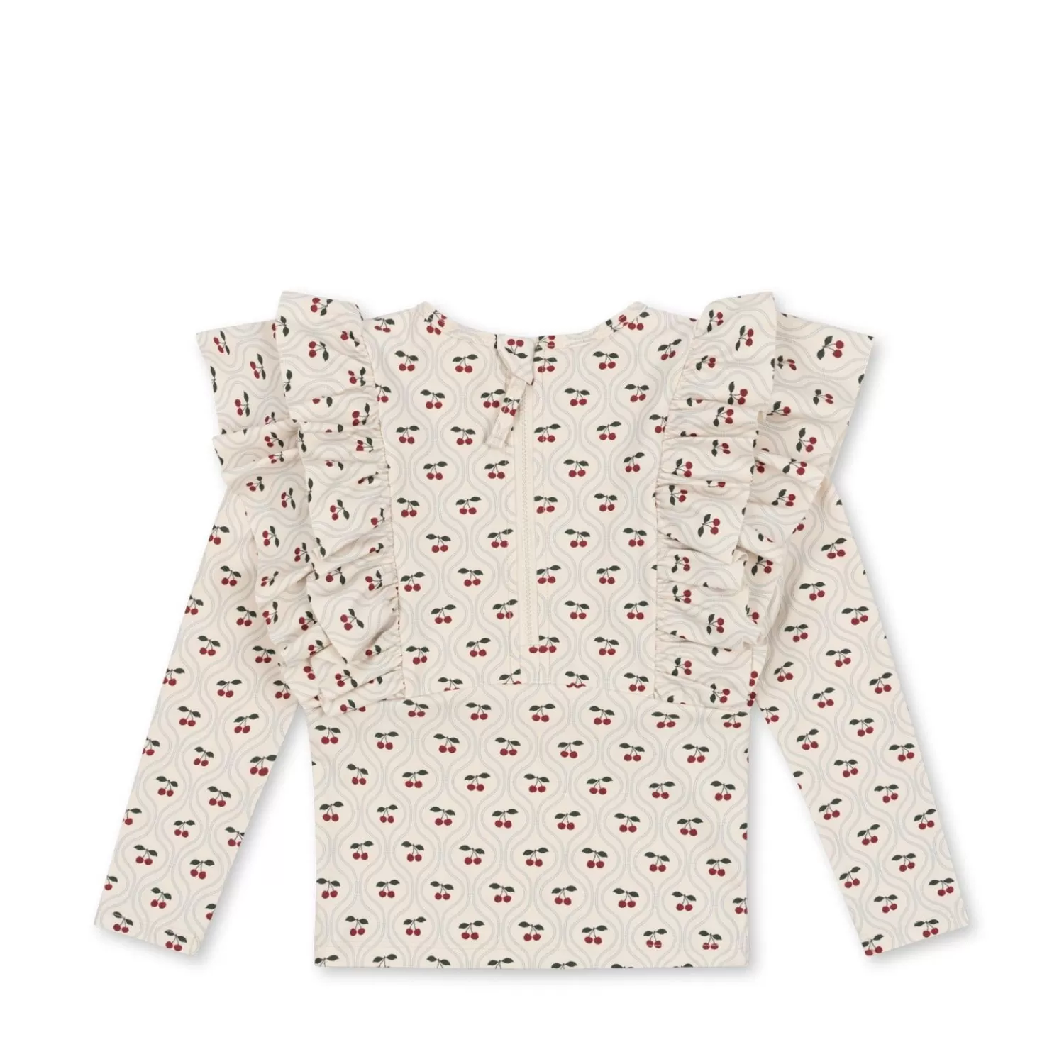 Born Konges Sløjd Manuca Badebluse Med Flaeser - Cherry Motif