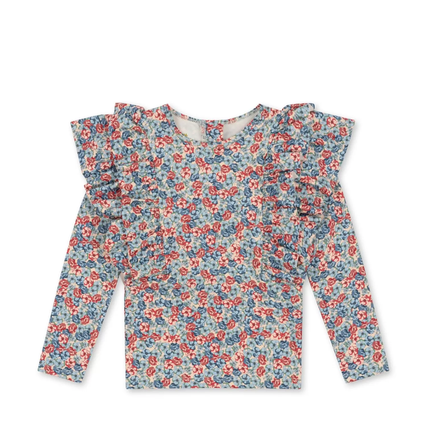 Born Konges Sløjd Manuca Badebluse Med Flaeser - Rosie Blue