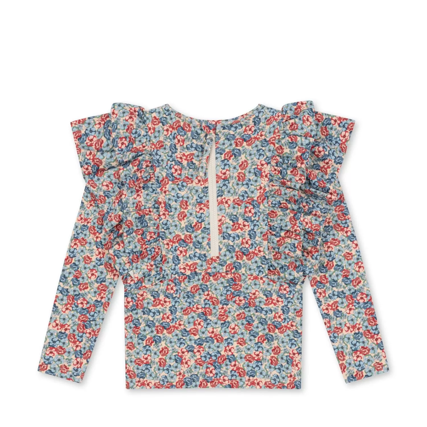 Born Konges Sløjd Manuca Badebluse Med Flaeser - Rosie Blue