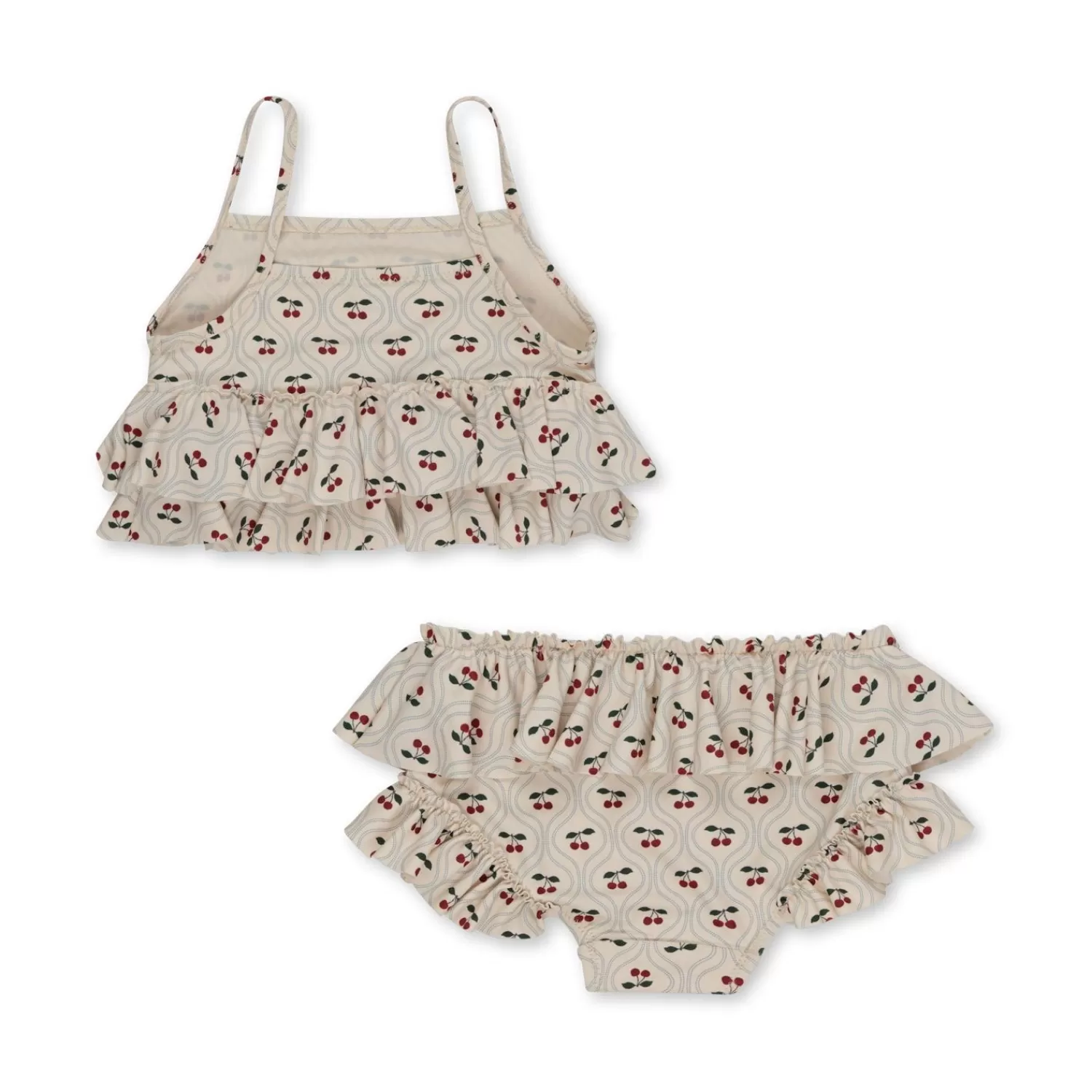 Born Konges Sløjd Manuca Bikini Med Flaeser - Cherry Motif
