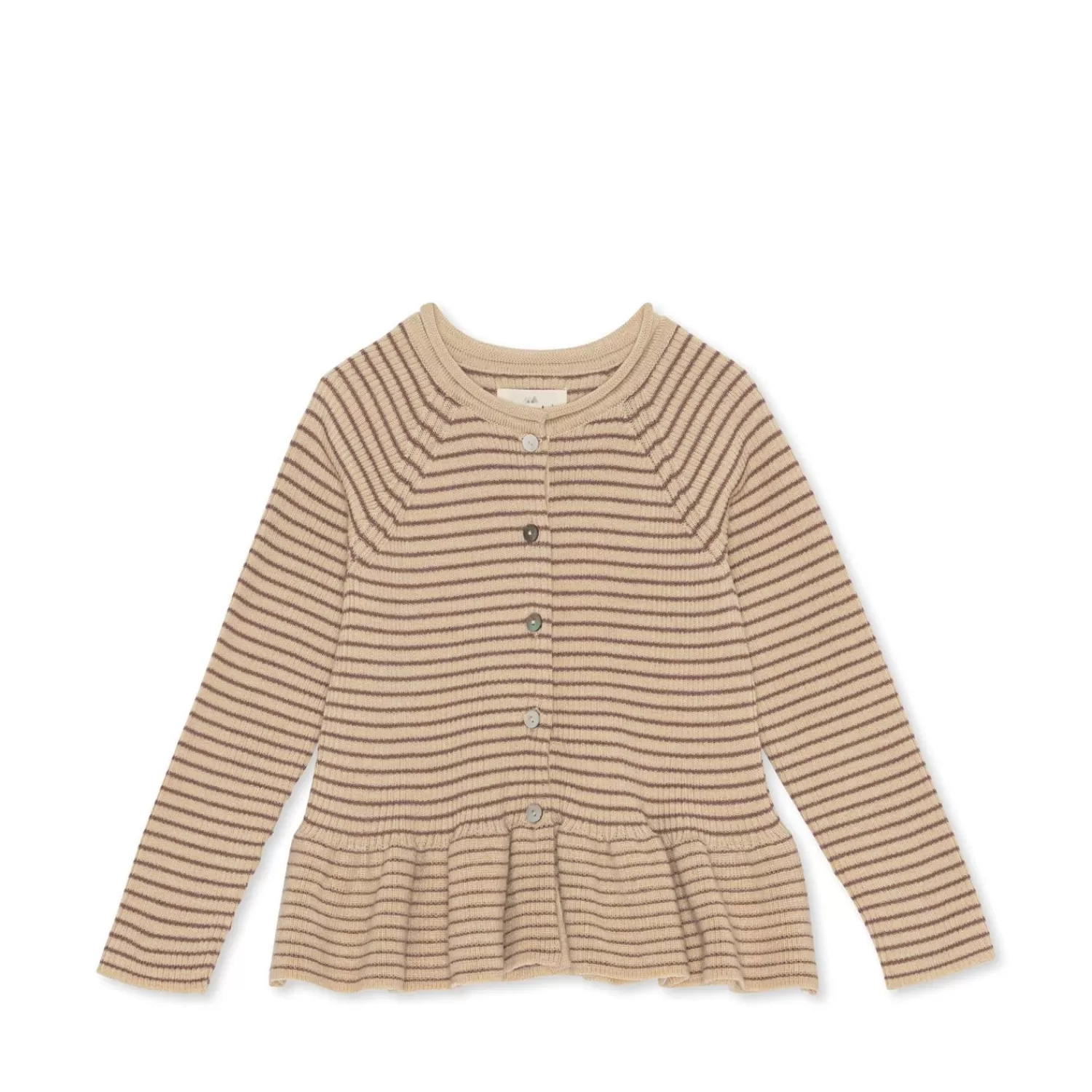 Born Konges Sløjd Meo Cardigan Med Flaeser - Peppercorn Stripe