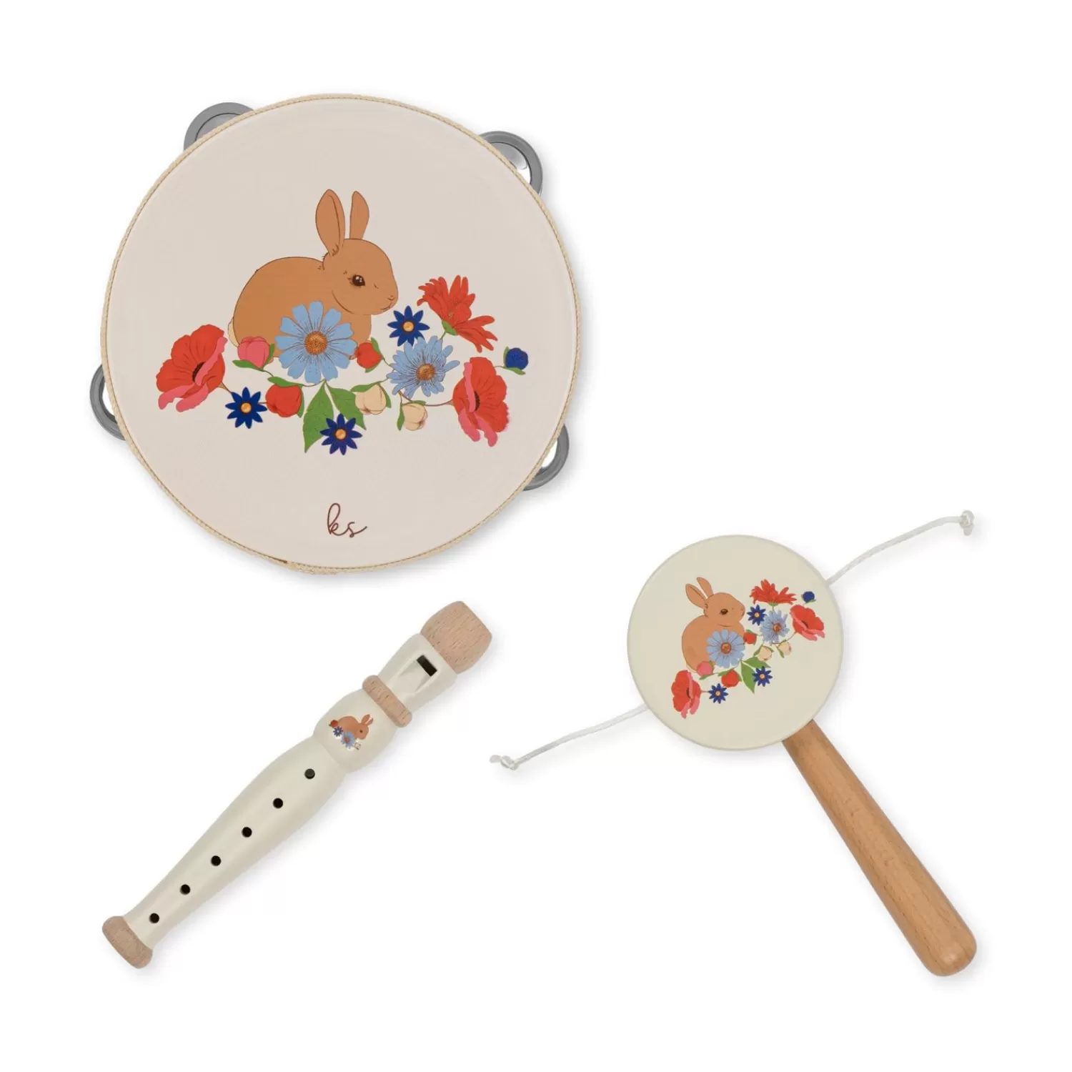 Konges Sløjd Musiksaet I Trae Med Kanin - Bunny Tokki