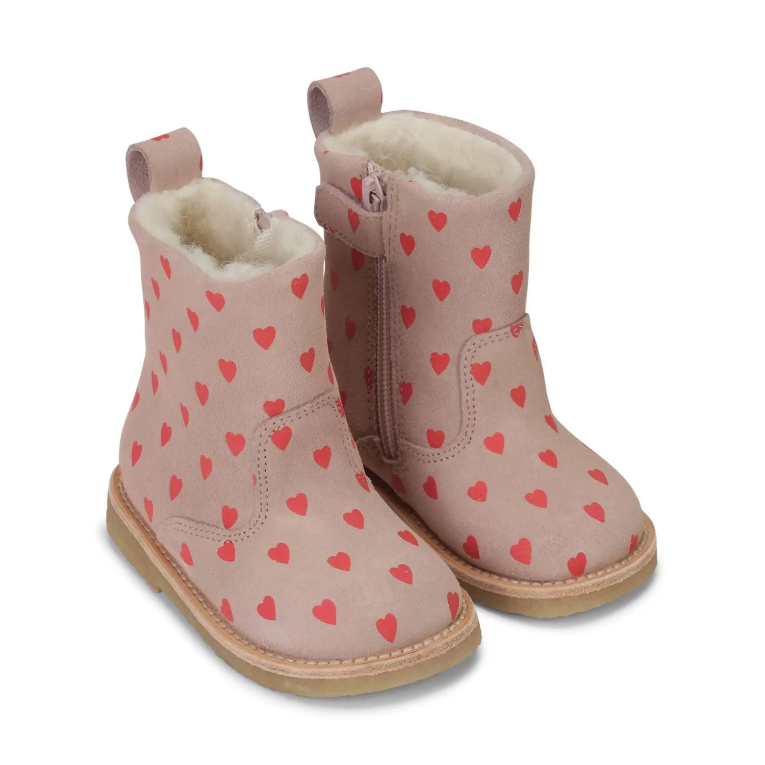 Born Konges Sløjd Pippi Hearts Pull On Boots - Hearts